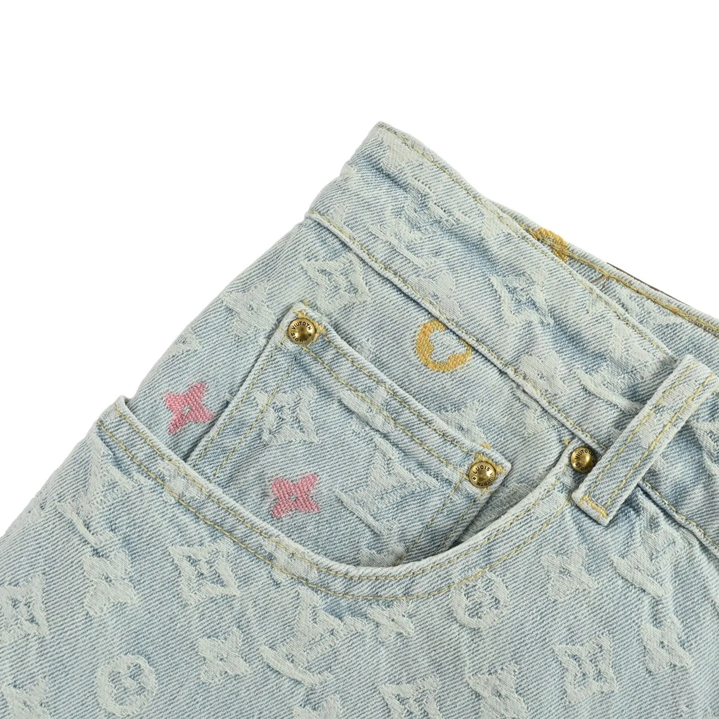 Louis Vuitton/Louis Vuitton Tyler joint style old flower jacquard embroidered jeans